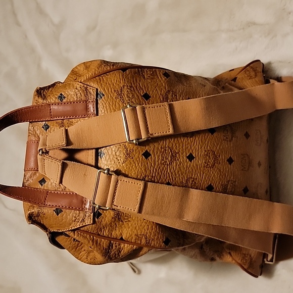 MCM Cognac And Black Visetos Backpack - Picture 5 of 11
